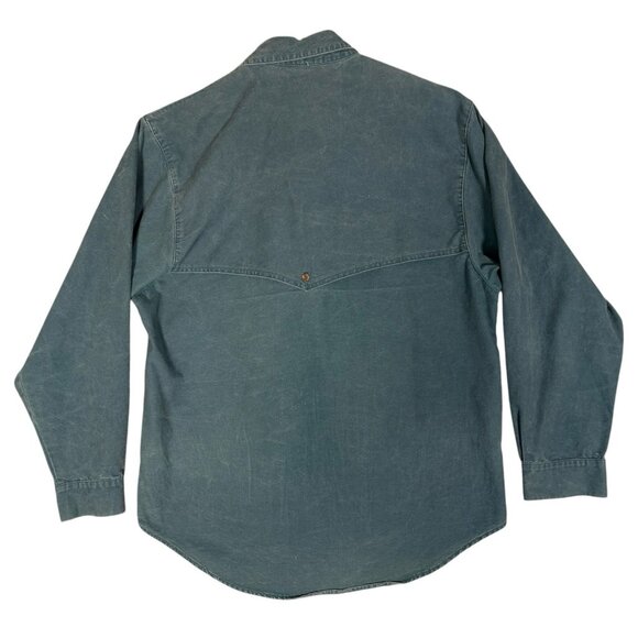 Australian Outback Collection Button Up Shirt Teal Western Thick 100% Cotton L - Picture 2 of 10